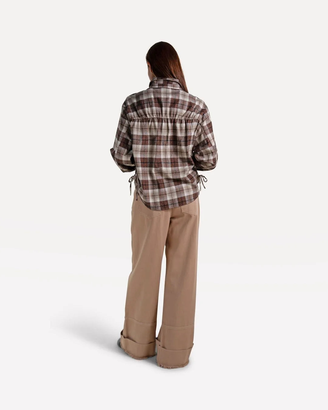 ANOTHER-LABEL BLOUSE ADRIENNE CHECK GINGER