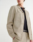 WAX LONDON OVERSHIRT ALDRED COTTON LINEN NATURAL