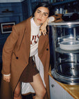 JOSH V JAS ANNIKA OVERSIZED COAT CHOCOLATE BROWN MELANGE