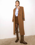 JOSH V JAS ANNIKA OVERSIZED COAT CHOCOLATE BROWN MELANGE