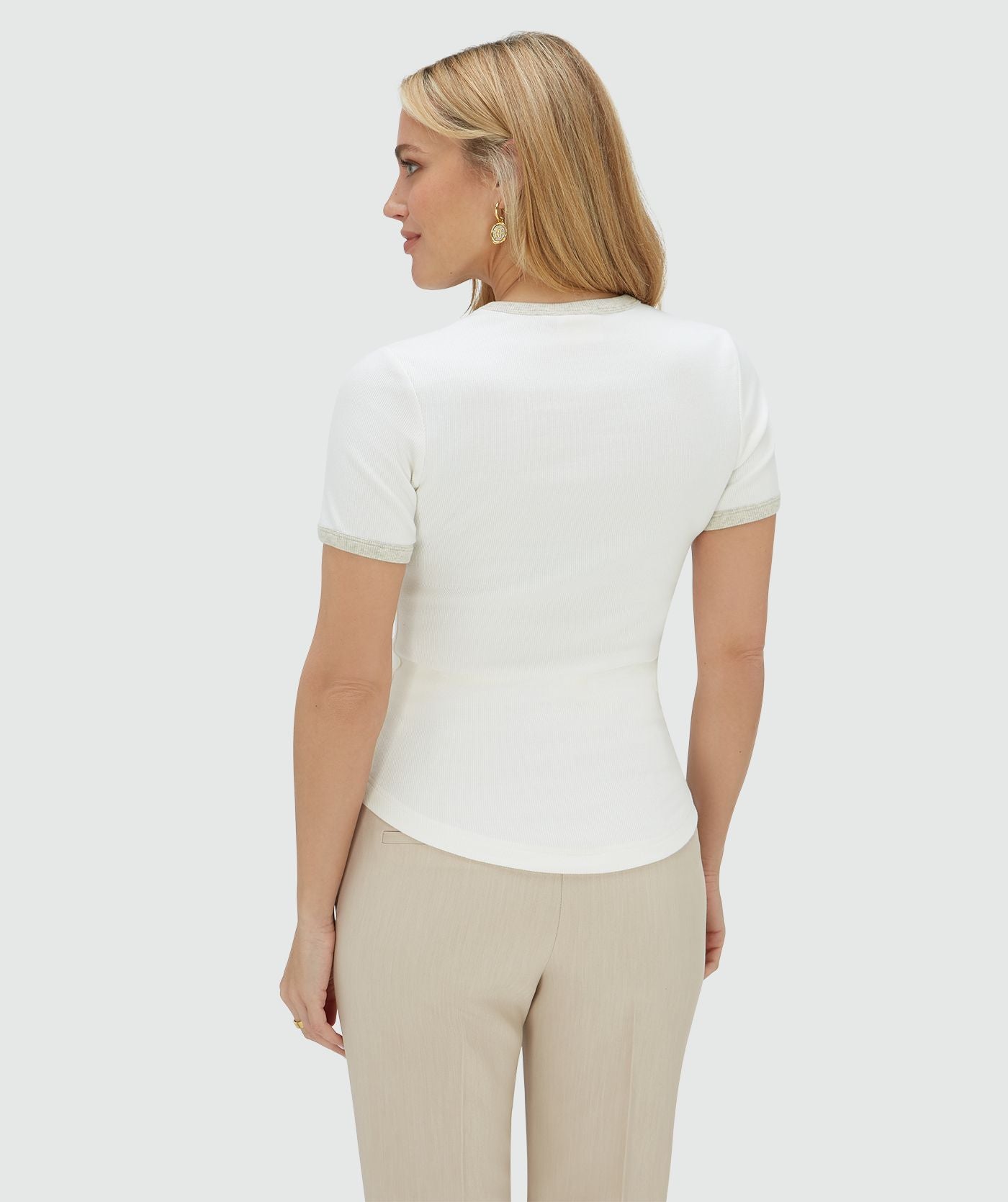 JOSH V T-SHIRT CODY SLIM FIT MET LOGO OFF WHITE