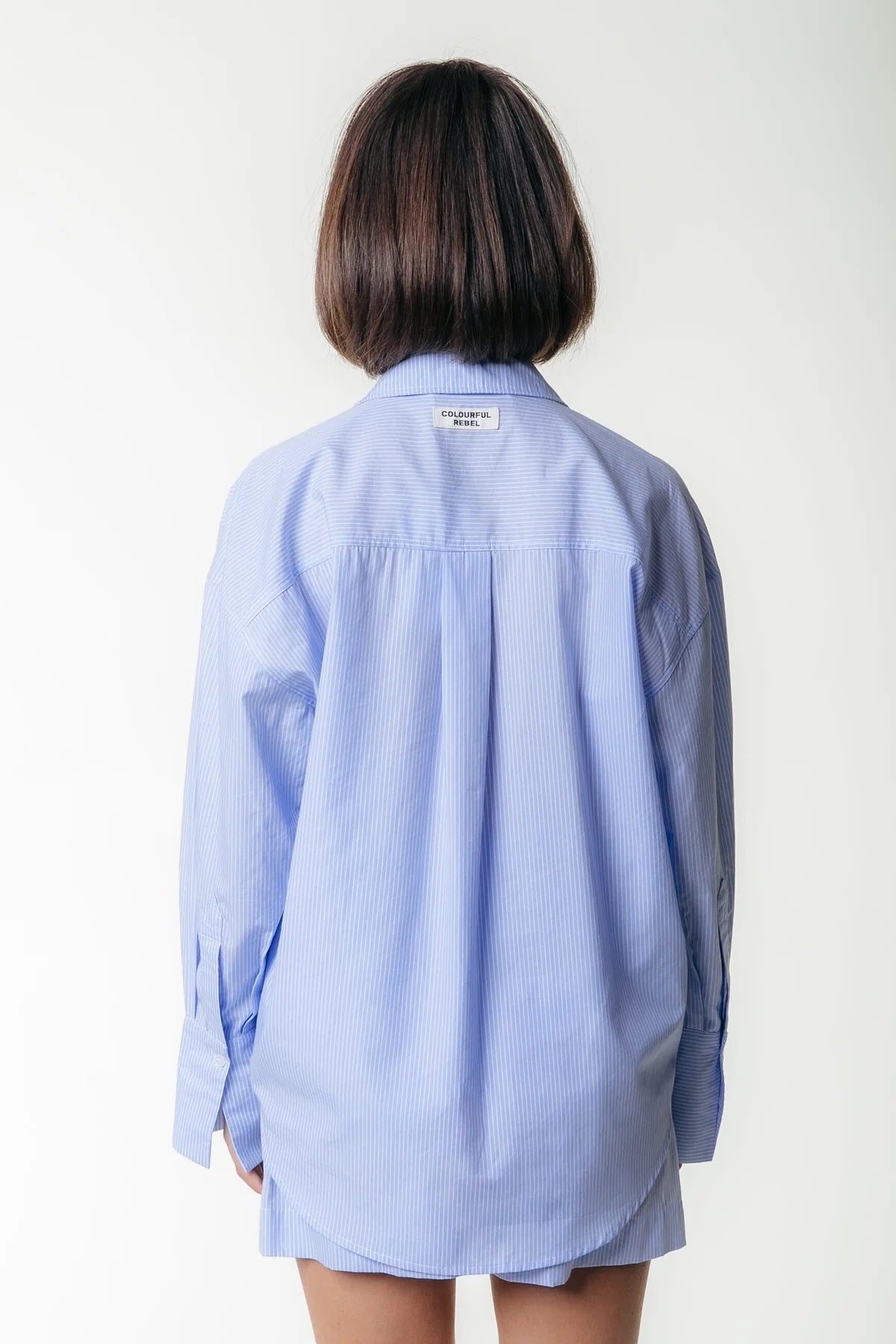 COLOURFUL REBEL BLOUSE TALIA STRIPED LIGHT BABY BLUE