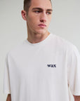 WAX LONDON T-SHIRT DEAN SS TEE SCRIBBLE TEXT OFF WHITE