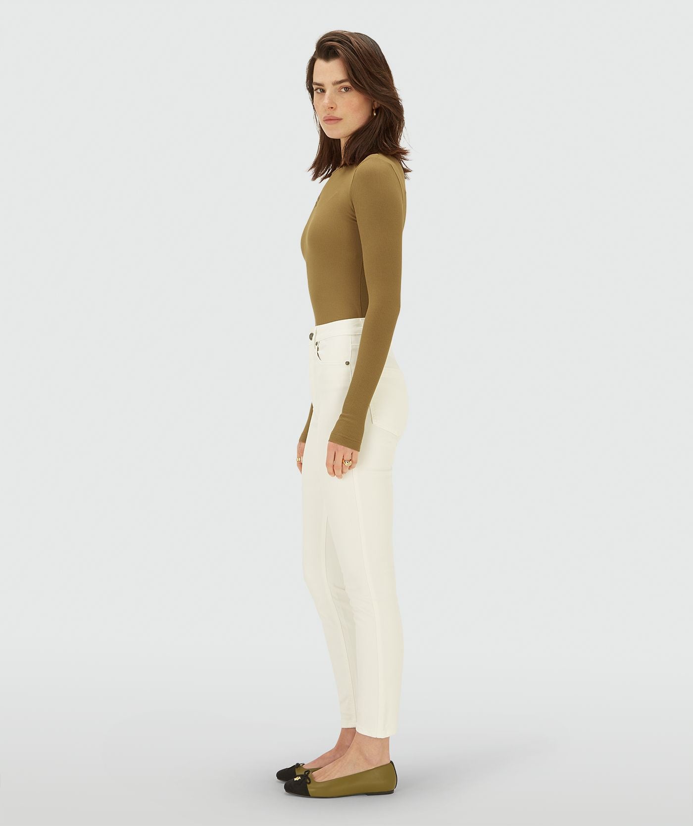 JOSH V JEANS DUNYA HIGH RISE SKINNY CREME WHITE