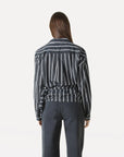 ANOTHER-LABEL BLOUSE ELIF STRIPE TOP BLACK WHITE