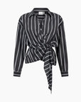 ANOTHER-LABEL BLOUSE ELIF STRIPE TOP BLACK WHITE