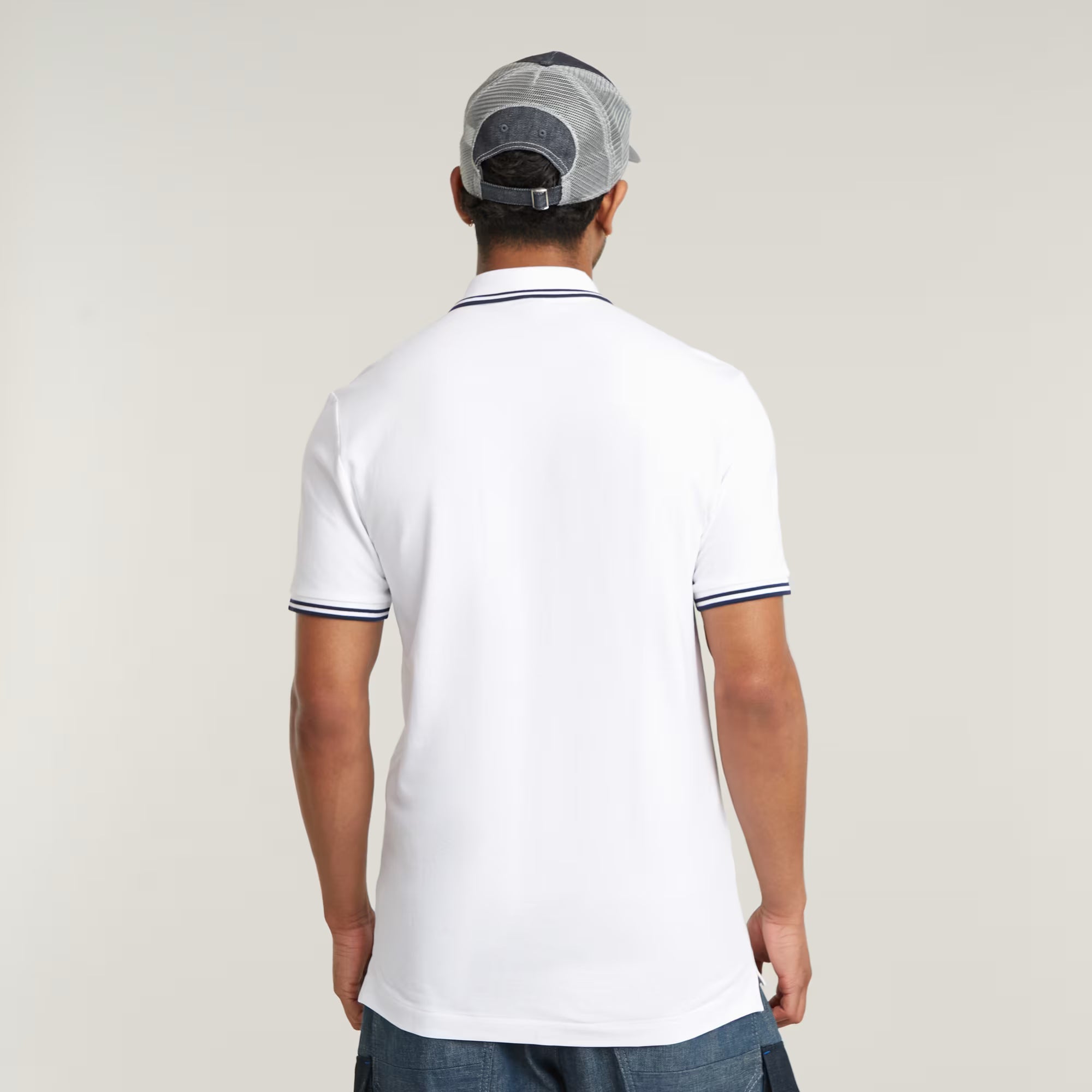 G-STAR RAW MEN POLO DUNDA SLIM STRIPE WHITE