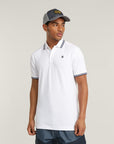 G-STAR RAW MEN POLO DUNDA SLIM STRIPE WHITE