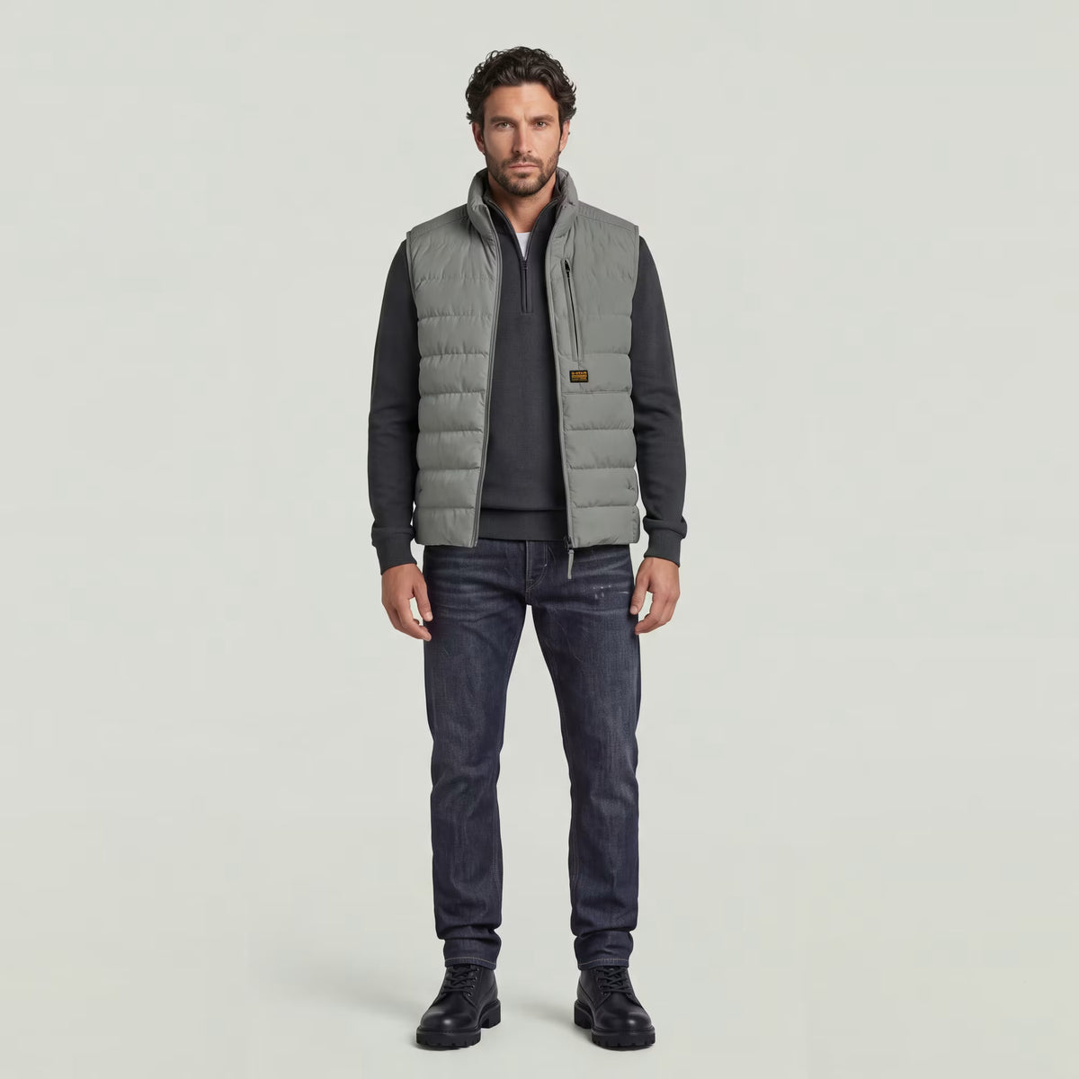 G-STAR RAW MEN BODYWARMER FOUNDATION GREY PEWTER