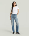 G-STAR RAW WOMEN JEANS G-STRAIGHT FADED BLUE HALITE