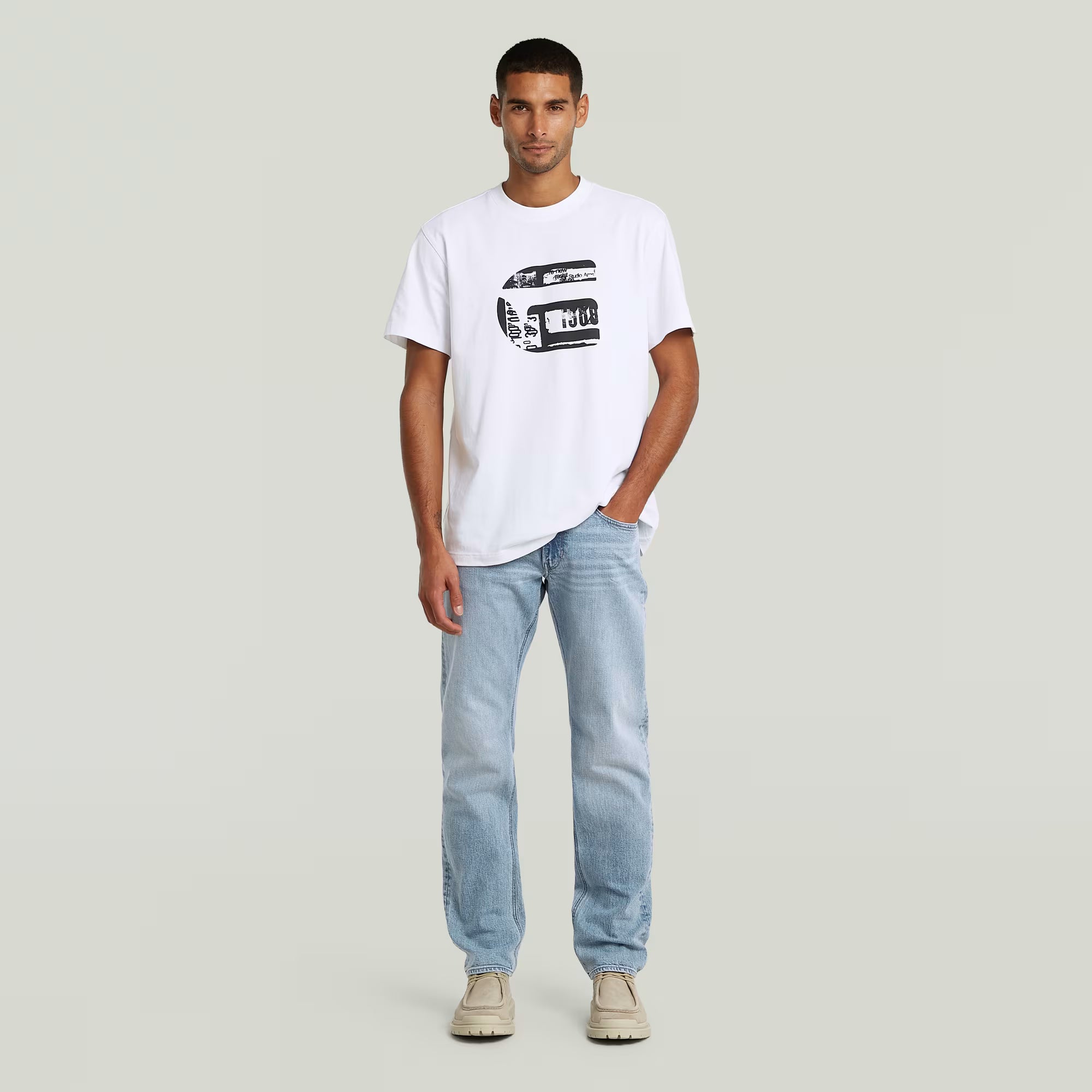 G-STAR RAW MEN JEANS MOSA STRAIGHT SUN FADED CLOUDBURST