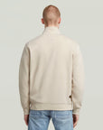 G-STAR RAW MEN SWEATER PREMIUM CORE HALF ZIP WHITEBAIT