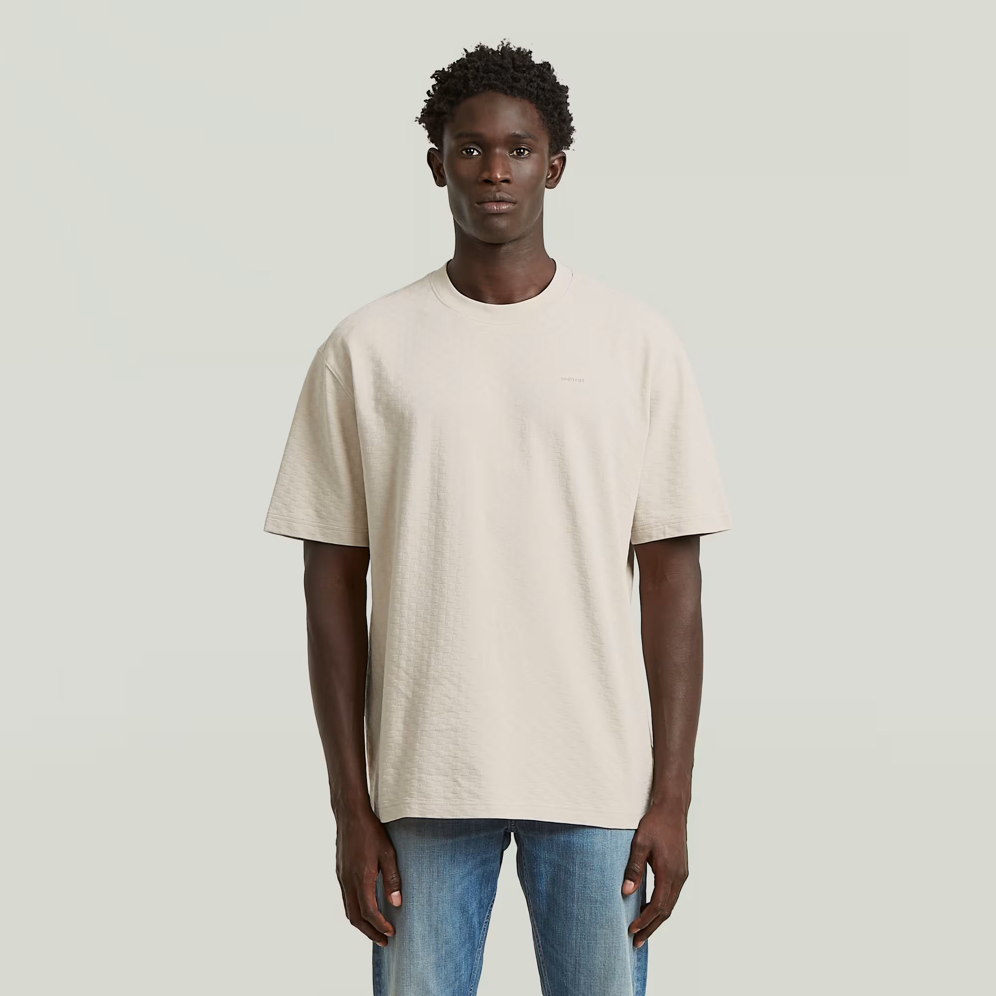 G-STAR RAW MEN T-SHIRT STRUCTURED RELAXED BASE WHITEBAIT