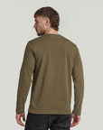 G-STAR RAW MEN SWEATER TRUE REGULAR T-SHIRT DARK KHAKI