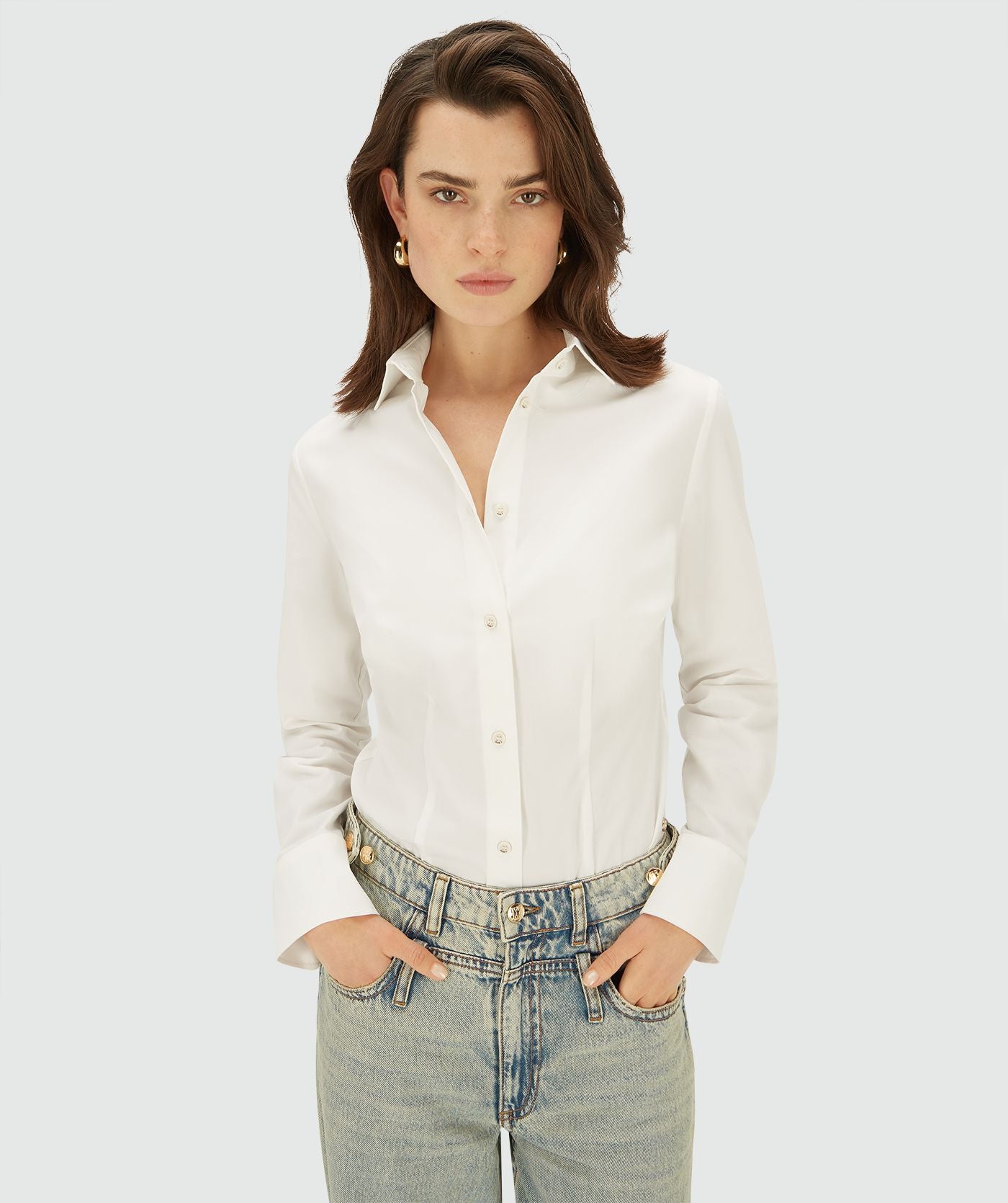 JOSH V BLOUSE GAEL FITTED BODY OFF WHITE