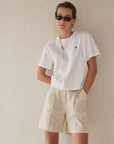 ANOTHER-LABEL T-SHIRT GINA FLOWER S/S OFF WHITE