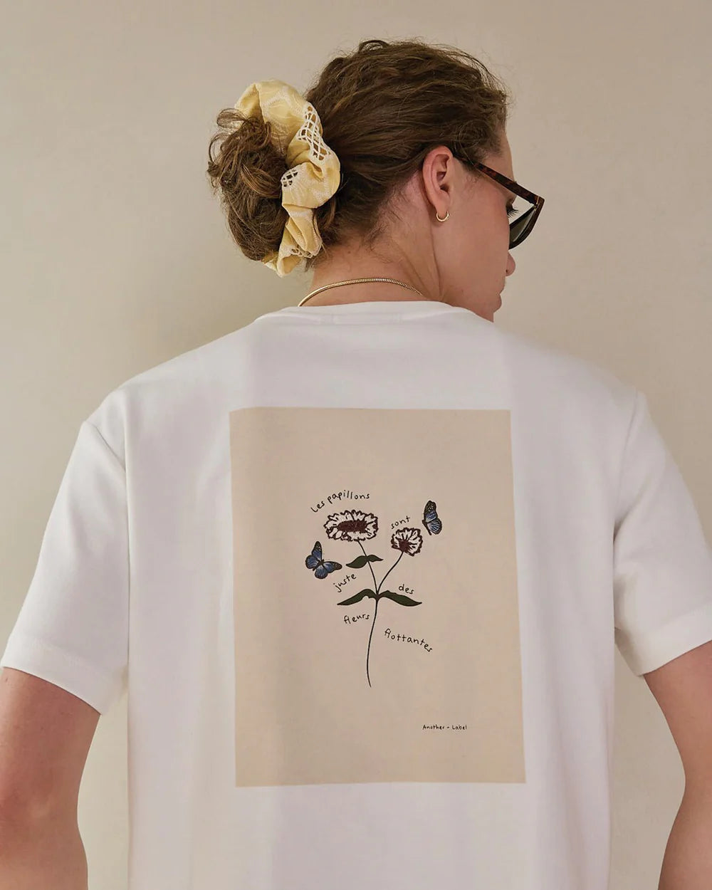 ANOTHER-LABEL T-SHIRT GINA FLOWER S/S OFF WHITE