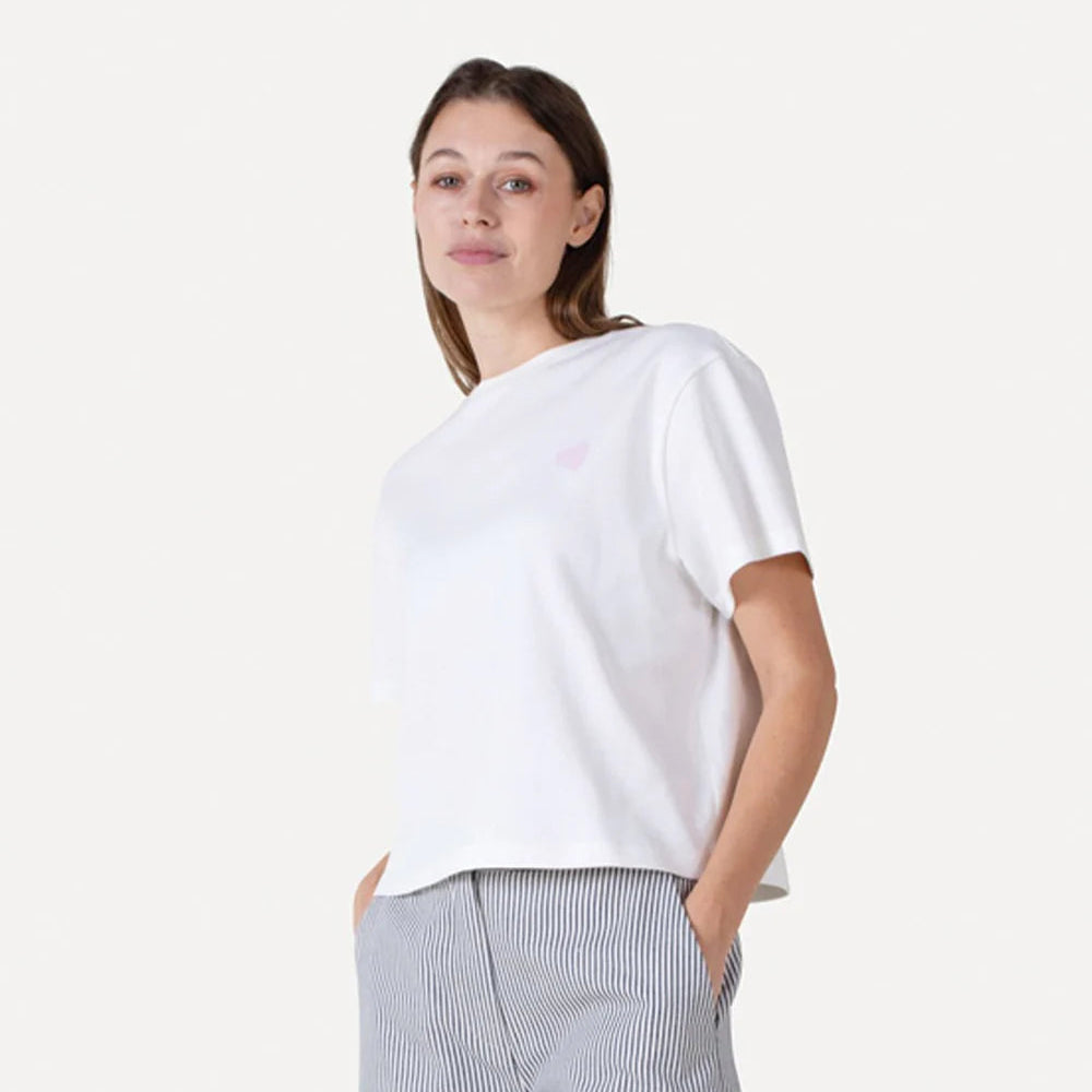 ANOTHER-LABEL T-SHIRT GINA HEART OFF WHITE