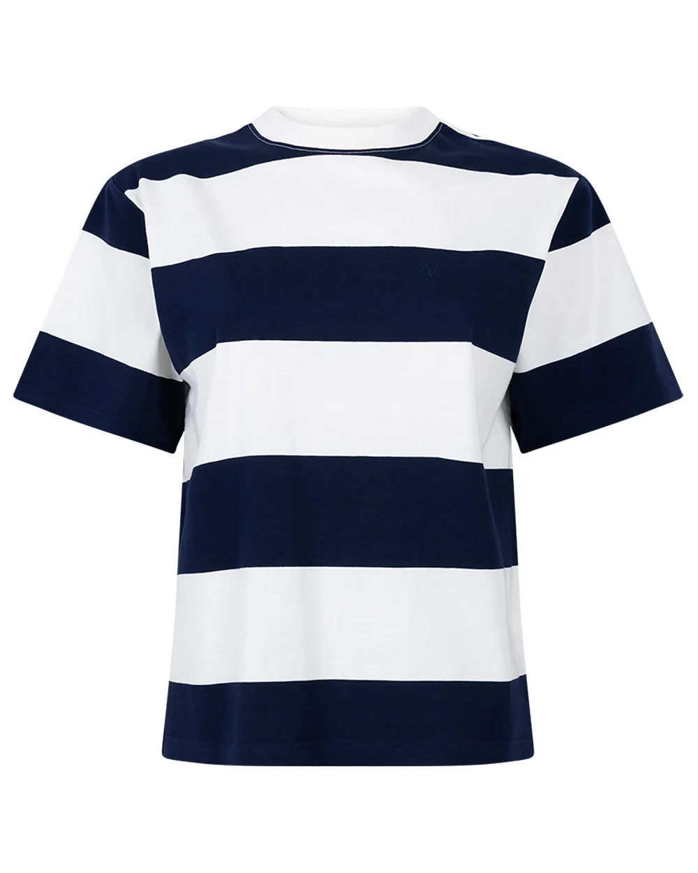 ANOTHER-LABEL T-SHIRT GINI S/S STRIPE NIGHT SKY OFF WHITE