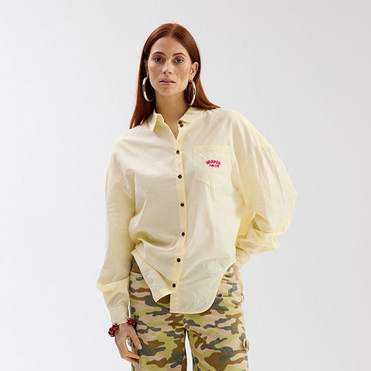 HARPER &amp; YVE BLOUSE MELINA-LS YELLOW STRIPE