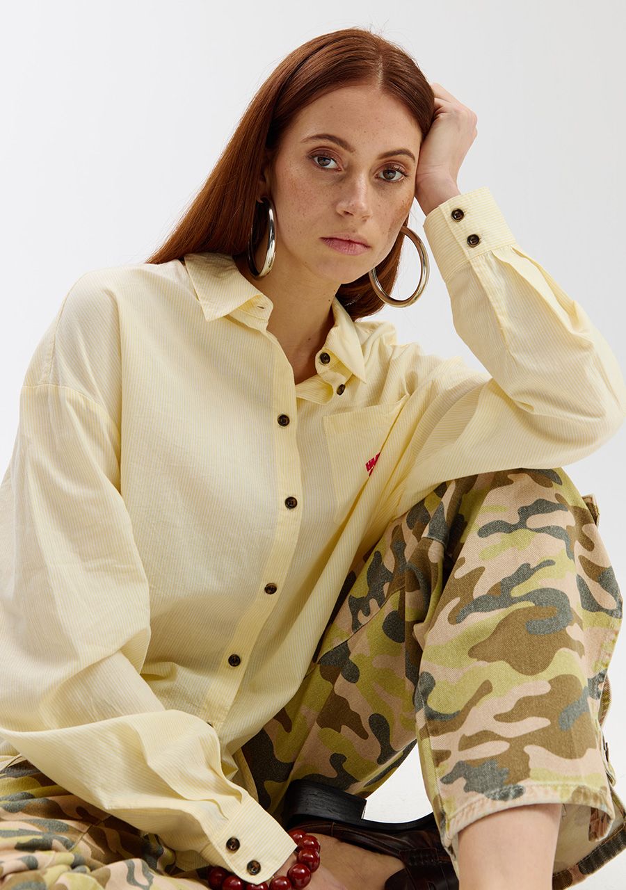 HARPER &amp; YVE BLOUSE MELINA-LS YELLOW STRIPE