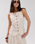 HARPER & YVE GILET REY ECRU