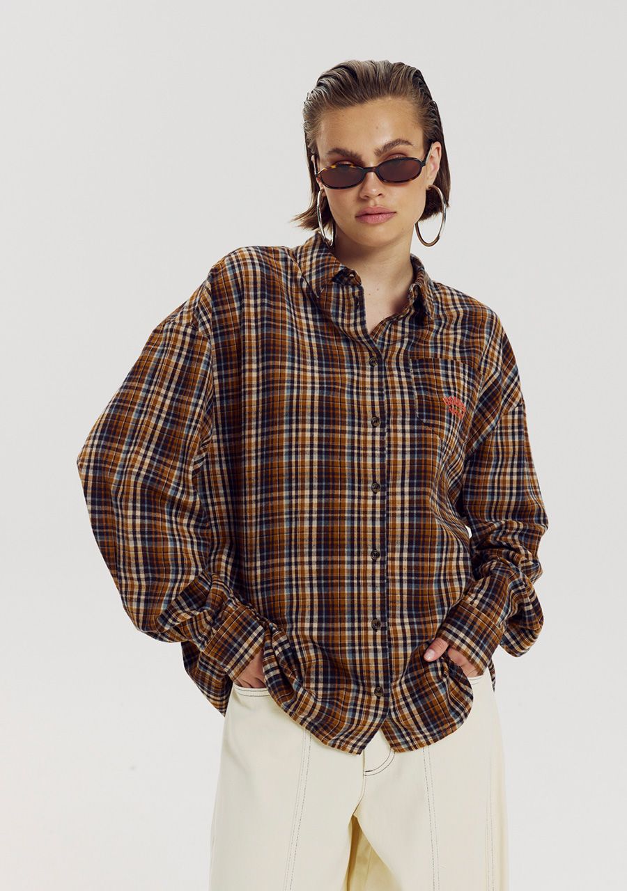HARPER &amp; YVE BLOUSE MELINA-LS MUTED MOSS CHECK