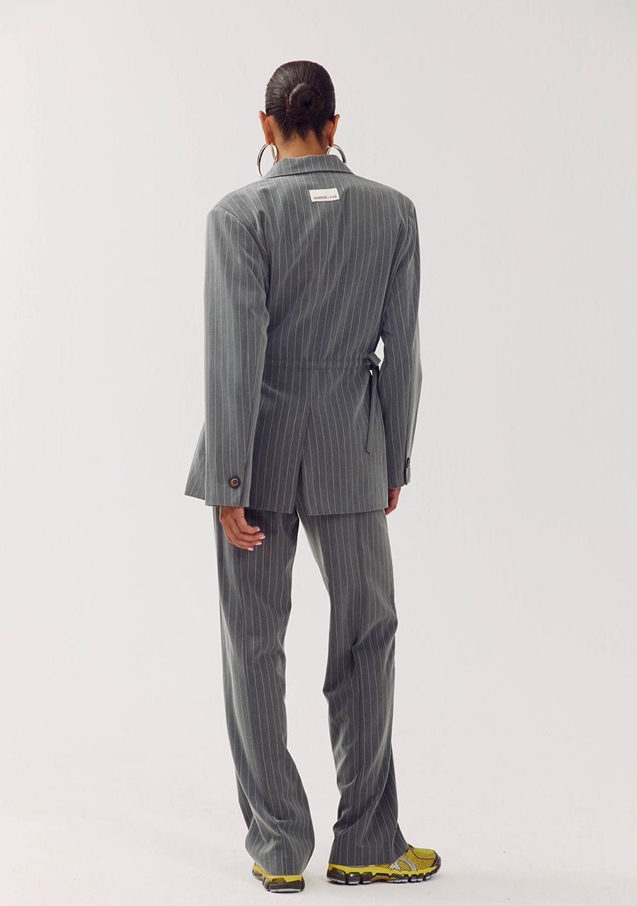 HARPER &amp; YVE PANTS POPPY-PA GREY PINSTRIPE