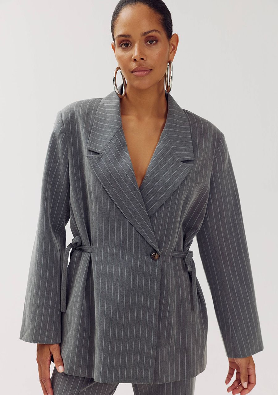 HARPER &amp; YVE BLAZER ANINA-BL GREY PINSTRIPE