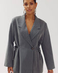 HARPER & YVE BLAZER ANINA-BL GREY PINSTRIPE