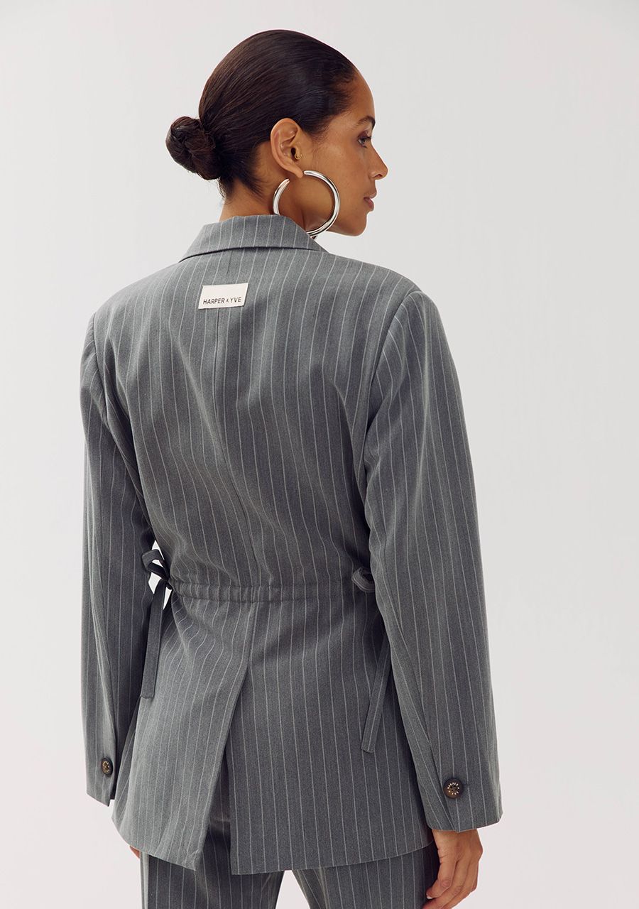 HARPER &amp; YVE BLAZER ANINA-BL GREY PINSTRIPE