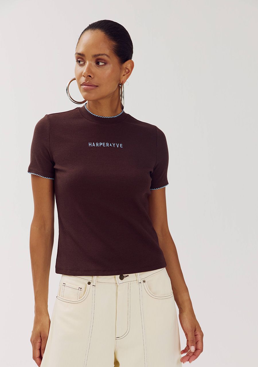 HARPER &amp; YVE T-SHIRT CAMMY-SS HOT FUDGE