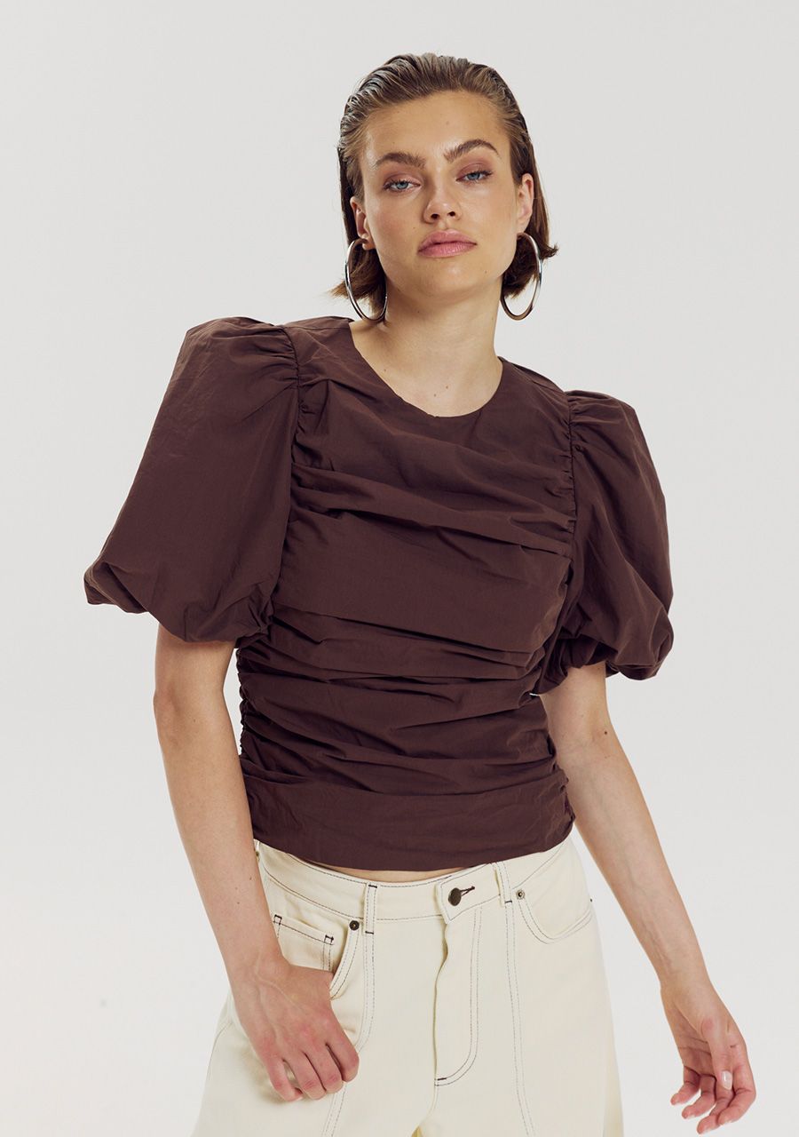 HARPER &amp; YVE BLOUSE NIKO-SS HOT FUDGE