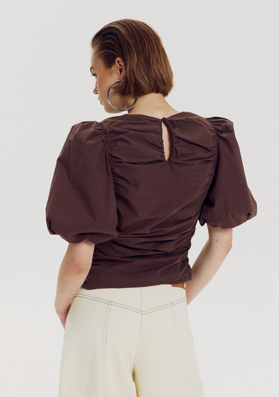 HARPER &amp; YVE BLOUSE NIKO-SS HOT FUDGE