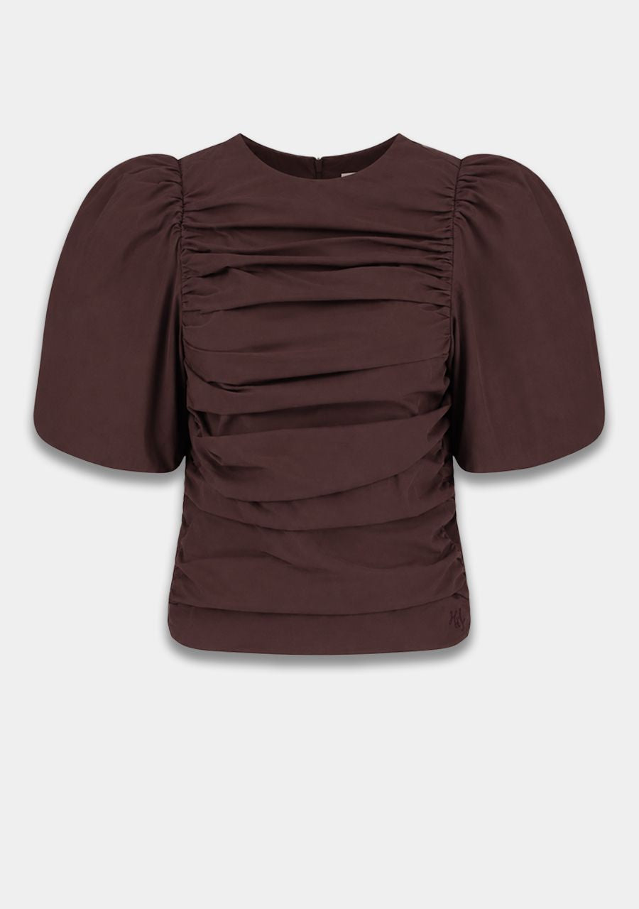 HARPER &amp; YVE BLOUSE NIKO-SS HOT FUDGE
