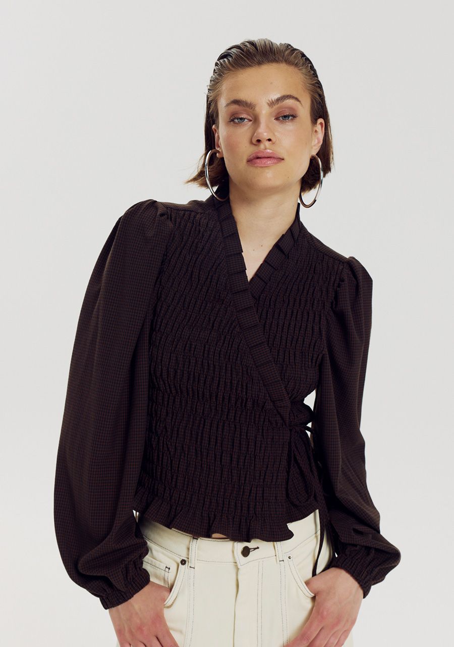HARPER &amp; YVE BLOUSE DEBBY-LS HOT FUDGE