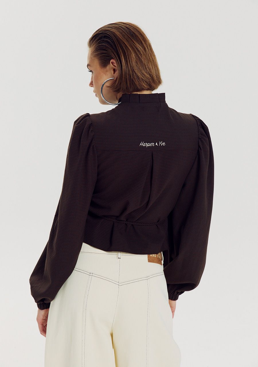 HARPER &amp; YVE BLOUSE DEBBY-LS HOT FUDGE