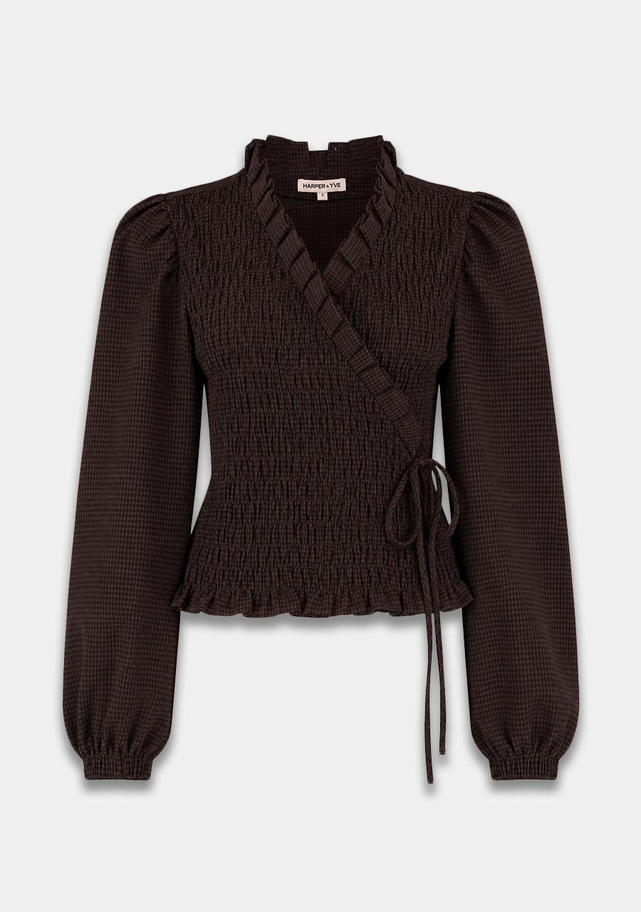 HARPER &amp; YVE BLOUSE DEBBY-LS HOT FUDGE