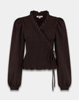 HARPER & YVE BLOUSE DEBBY-LS HOT FUDGE