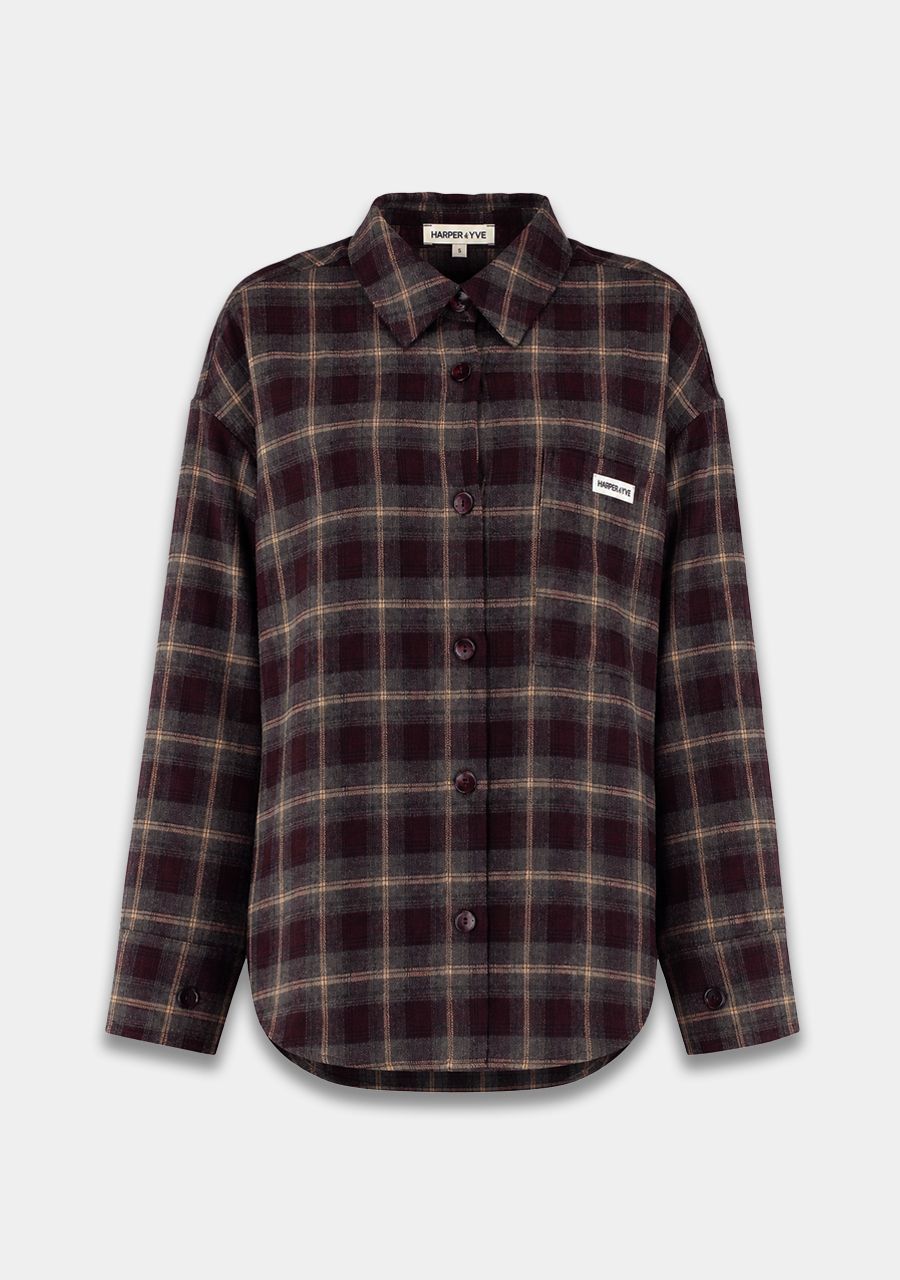 HARPER &amp; YVE BLOUSE JELLA-LS TIPSY RED CHECK