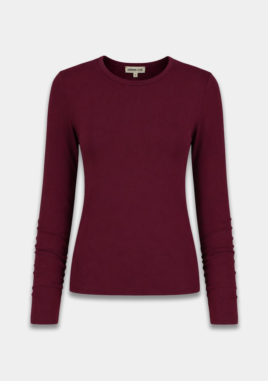 HARPER &amp; YVE TOP JASON-LS TIPSY RED