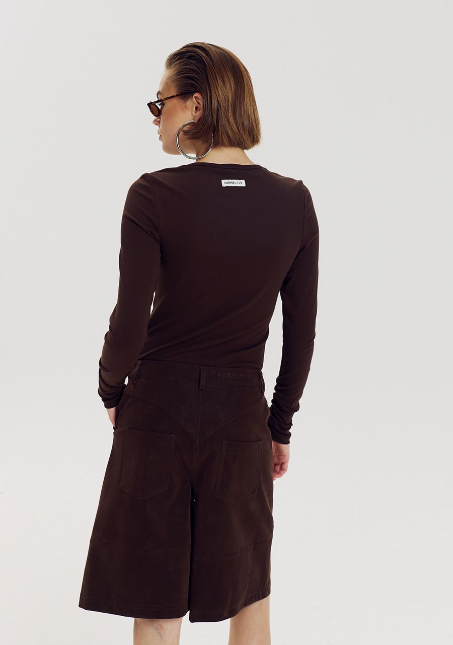 HARPER &amp; YVE TOP JASON-LS HOT FUDGE