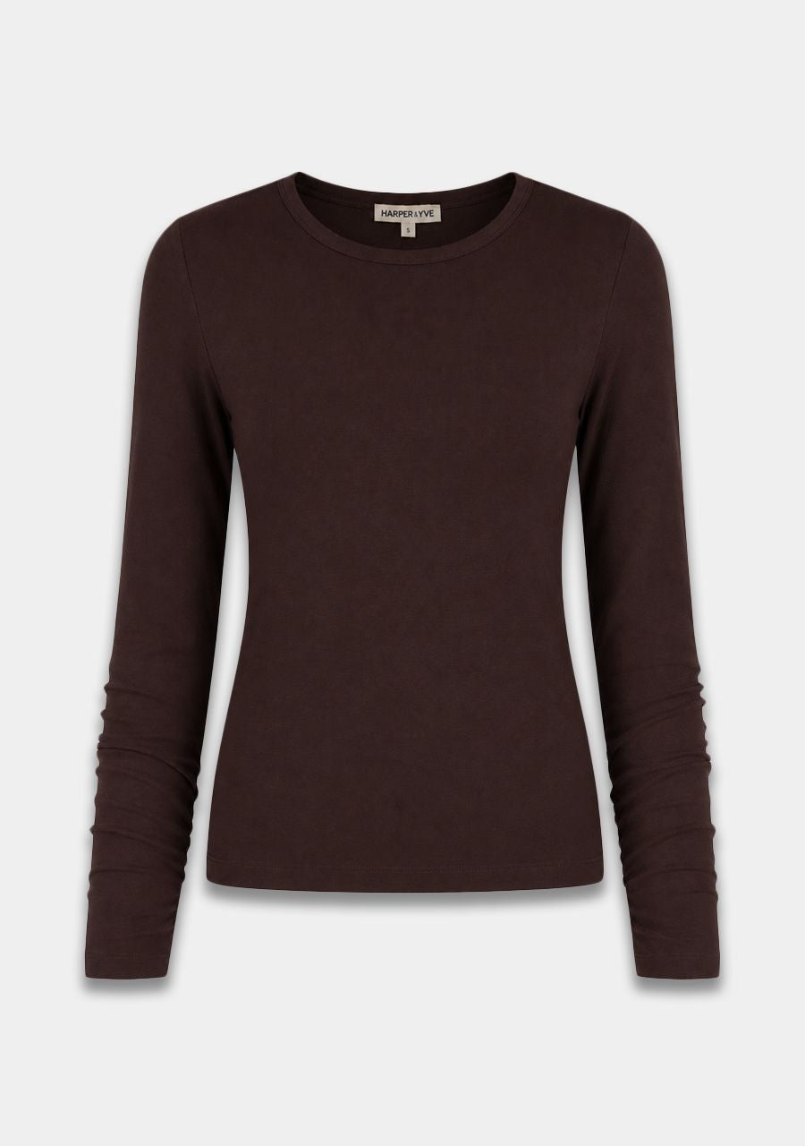 HARPER &amp; YVE TOP JASON-LS HOT FUDGE
