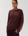 HARPER & YVE TOP ELANA-LS HOT FUDGE