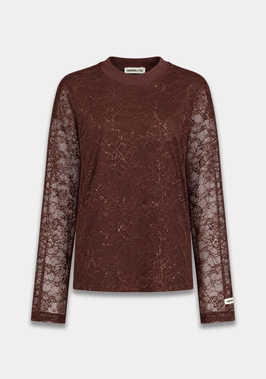 HARPER &amp; YVE TOP ELANA-LS HOT FUDGE