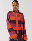 HARPER & YVE VEST INDY-CA CARDIGAN HOT FUDGE STRIPE