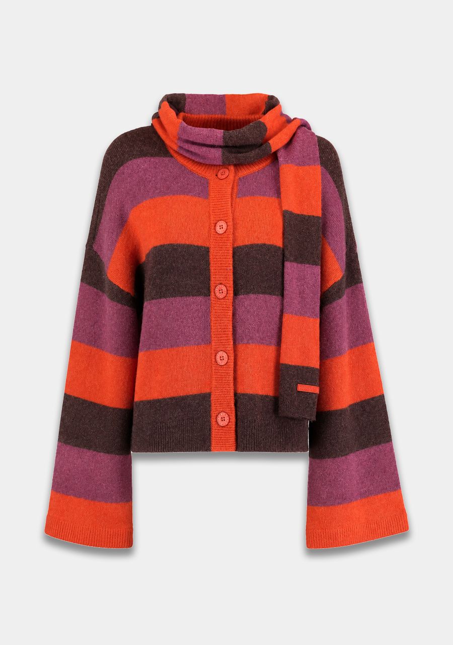 HARPER &amp; YVE VEST INDY-CA CARDIGAN HOT FUDGE STRIPE