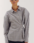 HARPER & YVE BLOUSE KIM-LS MUDDY TAUPE CHECK