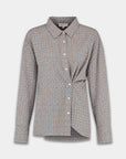 HARPER & YVE BLOUSE KIM-LS MUDDY TAUPE CHECK