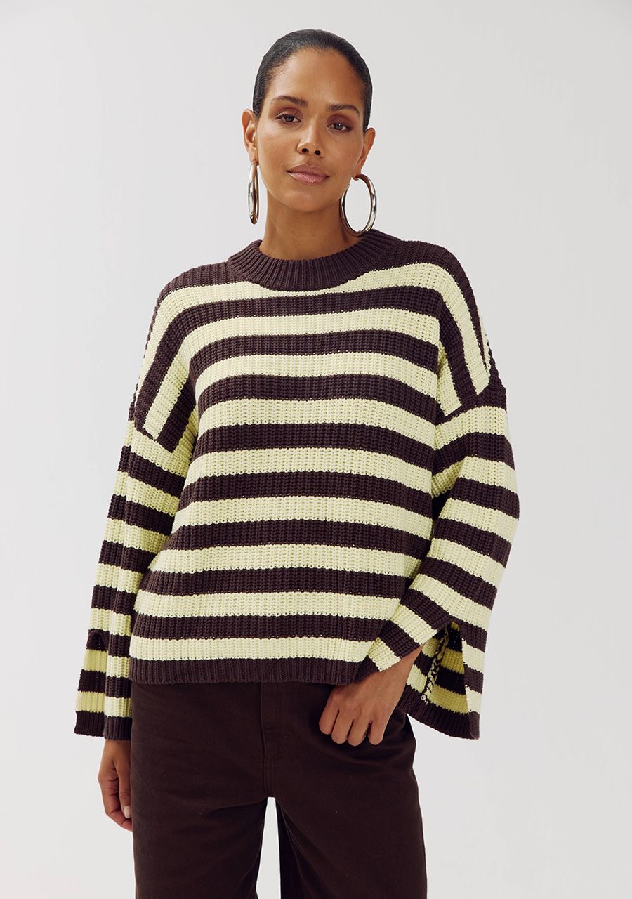 HARPER &amp; YVE PULLOVER ALICE-JU ALMOND OIL STRIPE